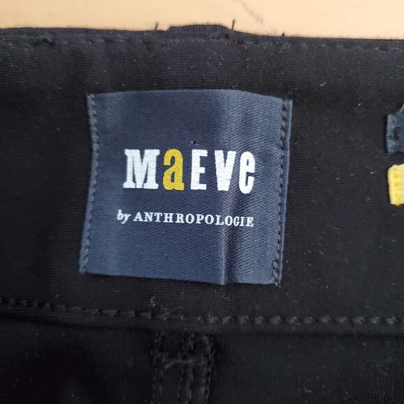 Maeve Anthropologie The Colette Cropped Wide Leg Trousers Pants Black Size 31 - Picture 6 of 9